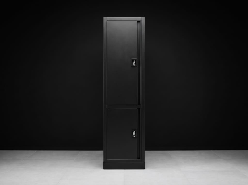 Dulap îngust înalt MODULO, două compartimente, 200×55×52 cm